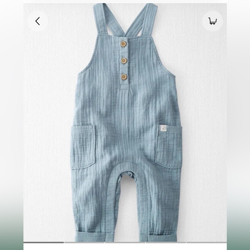Little Planet Baby Organic Cotton Gauze Overalls- Newborn